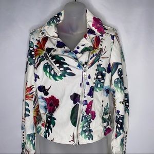 Vigoss FloralFaux leather jacket Size Small